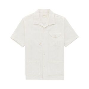 Cream Short Sleeve Button-Up Shirt